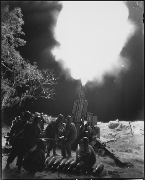 File:SC 205918 - Veteran Artillery men of the "C" Battery., 90th Field Artillery., lay down a murderous barrage on troublesome Japanese artillery positions in Balete Pass, Luzon, Philippine Islands, April 1945 - Flickr.jpg