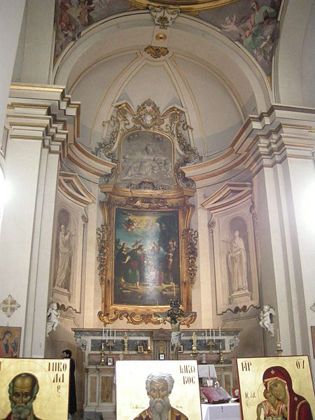 File:San Jacopo Soprarno, interno, altare maggiore pier dandini vocazione di san jacopo.JPG
