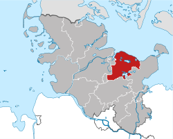 מחוז פלן (באדום) במפת שלזוויג-הולשטיין