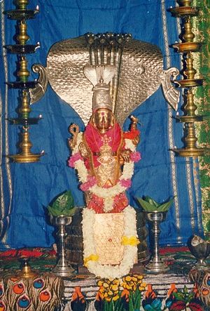 The Worship of snakes deities is popular in Sri Lanka, especially in Nainativu, the historic home of the Nagas. Seerani amman.jpg