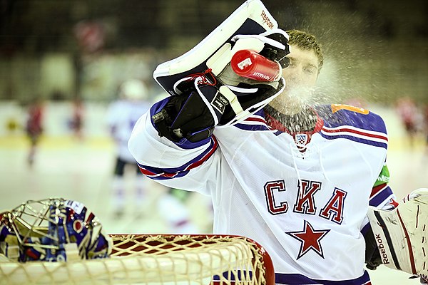 Bobrovsky in December 2012. He signed with SKA Saint Petersburg for the duration of the 2012–13 NHL lockout.