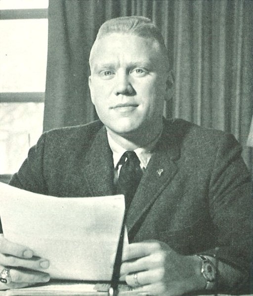 Coach Sharm Scheuerman, 1962. University of Iowa yearbook