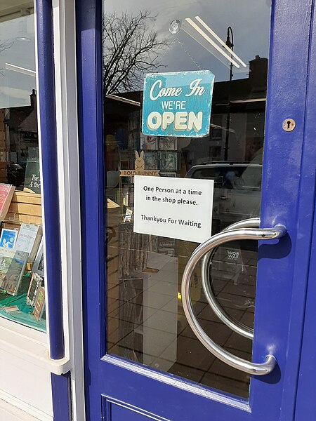 File:Shop door in Ireland during the 2020 coronavirus pandemic.jpg