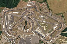 Het Silverstone Circuit gezien vanuit de lucht