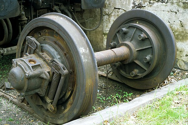 Variable gauge axle DR III for 1,435 mm (4 ft 8+1⁄2 in) and 1,524 mm (5 ft) gauge, developed in 1957