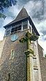 St Mary's church tower with war memorial in foreground