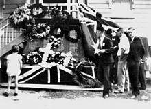 Anzac Day ceremony at Canungra's honour board memorial, Australia, 1937 StateLibQld 1 101160.jpg