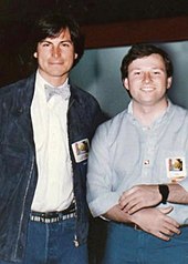 Jobs with software developer Wendell Brown in 1984 Steve Jobs with Wendell Brown in January 1984, at the launch of Brown's Hippo-C software for Macintosh.jpg