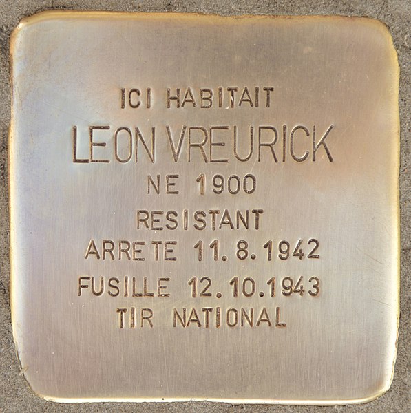 File:Stolperstein für Leon Vreurick (Schaerbeek).jpg