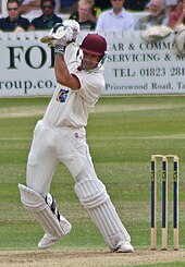 Strauss batting for Somerset against the touring Indians in July 2011 Strauss Somerset.jpg