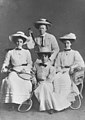 Studio portrait of four female tennis players, 1907 (6894080272).jpg