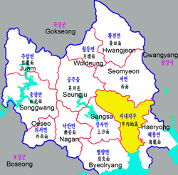 Haeryong-myeon in the map of Suncheon