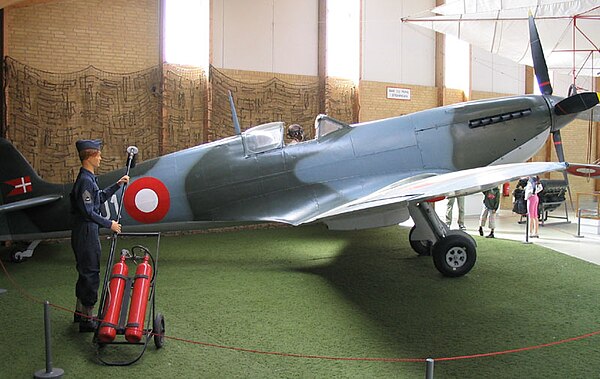 An RDAF Supermarine Spitfire on display at the Stauning Aircraft Museum