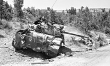 Syrian T-62 disabled by Israeli forces in Lebanon, 1982. Syrian T-62 Tank Destroyed in Lebanon by the IDF, 1982.jpg