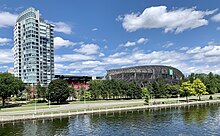 TD Place Stadium is home to the CFL's Ottawa Redblacks and the CPL's Atletico Ottawa. TD Place Canal.jpg