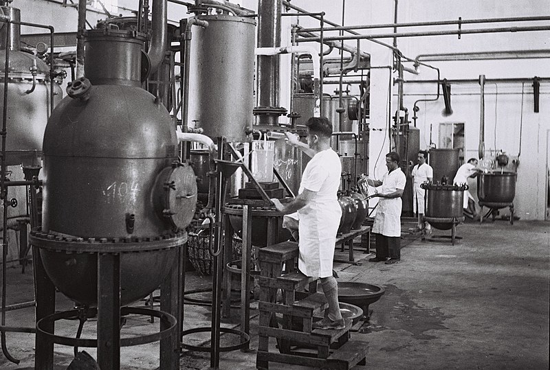 File:THE MAIN HALL AT THE "FRUTAROM" CHEMICAL PLANT IN HAIFA. תעשייה. בצילום, פועלים במפעל לכימיקלים "פרוטרום" בחיפה.D834-022.jpg