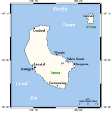 Mapo de Tanna, kun Aniwa en nordoriento