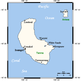 Carte de l'île Tanna.