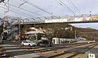 Čeština: Provizorní lávka přes železniční trať u Starochuchelské ulice ve Velké Chuchli v Praze English: Temporary footbridge over the railway line at Starochuchelská street in Velká Chuchle, Prague, Czech Republic.