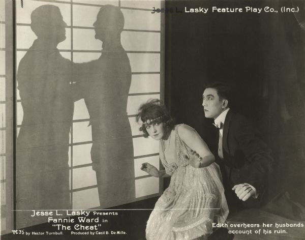 Edith Hardy (Fannie Ward) and Hishuru Tori (Sessue Hayakawa) in The Cheat