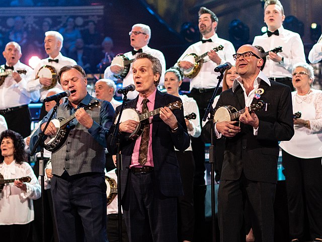 Skinner playing with the George Formby Society in 2018