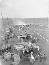 Fulmars on the flight deck, May 1942