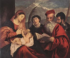 Titien - Marie avec l'enfant et les saints - WGA22734.jpg