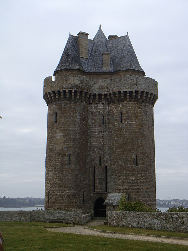 The Solidor Tower in the estuary of the river Rance in Brittany was built between 1369 and 1382 by John V, Duke of Brittany to the Rance at a time whe