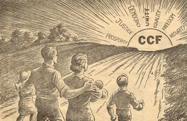 "Towards the Dawn!" – A 1930s promotional image for the Saskatchewan CCF