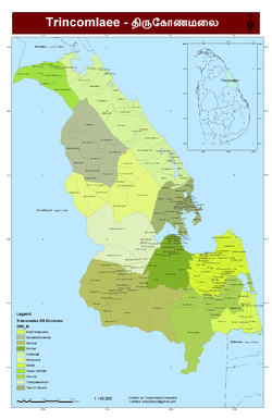 Jednostki administracyjne okręgu Trincomalee w 2006 r