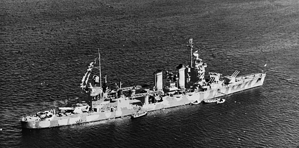 Tuscaloosa (foreground) anchored at Scapa Flow in April 1942.