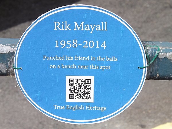 Unofficial blue plaque to Mayall in Hammersmith, London