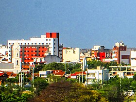 Vista aérea do centro da cidade.