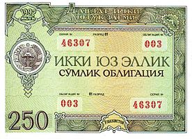 250 рублей, лицевая сторона