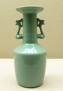 Vase Phoenix Handles Celadon.JPG