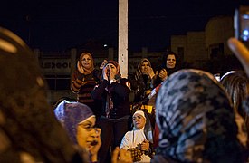 Frauen skandieren Anti-Mursi-Slogans vor dem Präsidentenpalast[315]