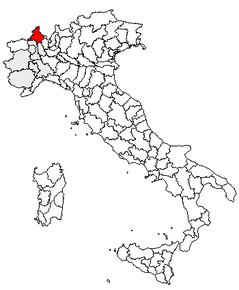 Poziția regiunii Provincia del Verbano Cusio Ossola