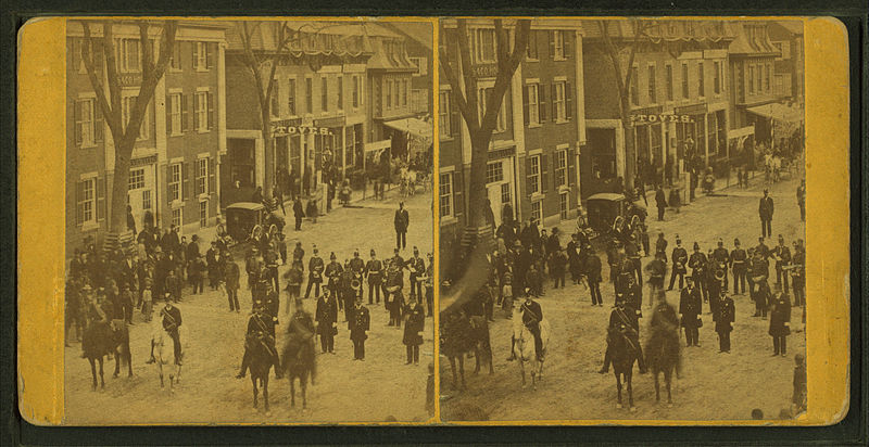 File:View of parade of men on horses and a marching band, by H. L. Webber 2.jpg