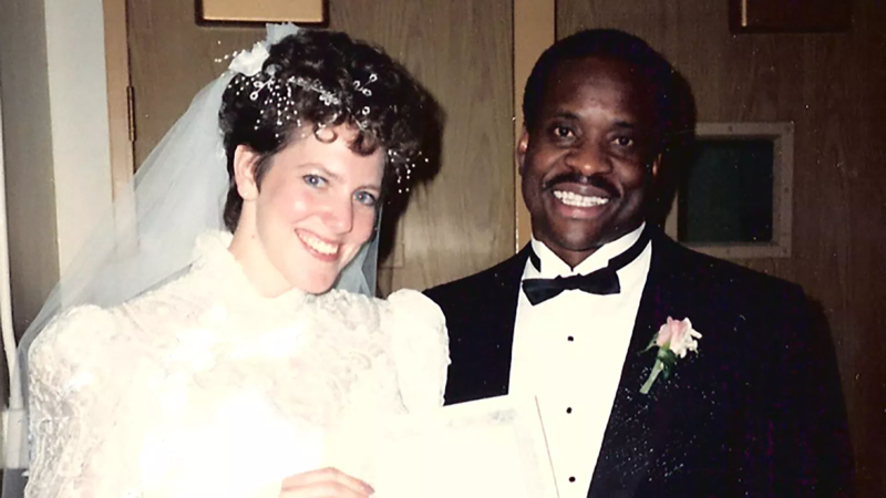 File:Virginia and Clarence Thomas wedding day, May 30, 1987.webp