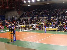 Partido de voleibol en polideportivo de El Plantío