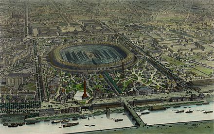 Official bird's-eye view of Exposition Universelle of 1867.