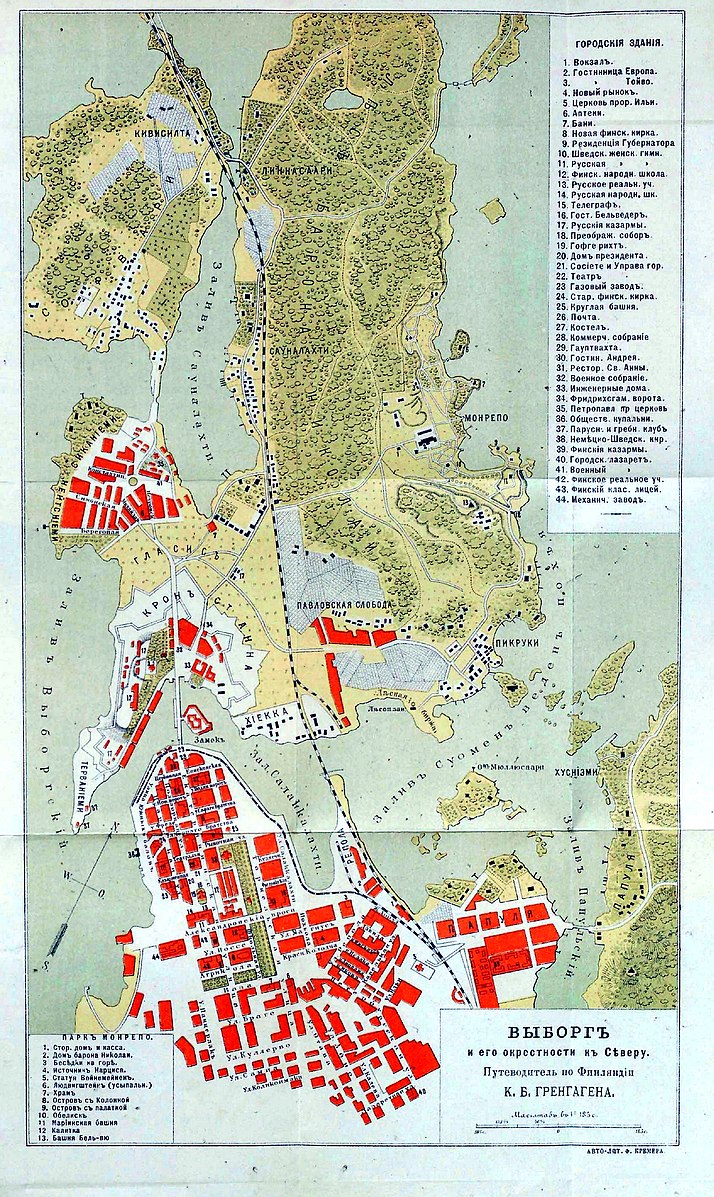 Выборг и окрестности карта