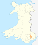 Location of the County Borough of Torfaen in Wales. Wales Torfaen locator map.svg