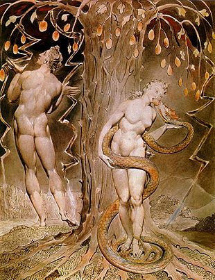 La Tentazione e la Caduta di Eva, di William Blake