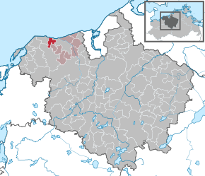 Poziția Wittenbeck pe harta districtului Rostock