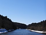 English: Wkra River between Kosewko and Pomiechówek in winter Polski: Wkra między Kosewkiem a Pomiechówiek zimą