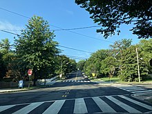 Intersection of Nebraska Ave. and Northampton St. NW, in Woodmont, July 2021. Woodmont Washington DC July 2021.jpg