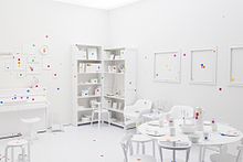 Yayoi Kusama's Obliteration Room (2015) was inspired by the earlier Infinity Mirror Room