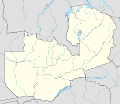 Mapa konturowa Zambii, w centrum znajduje się punkt z opisem „Kalulushi”