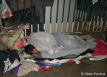 Chinese homeless person (Guangzhou, China)